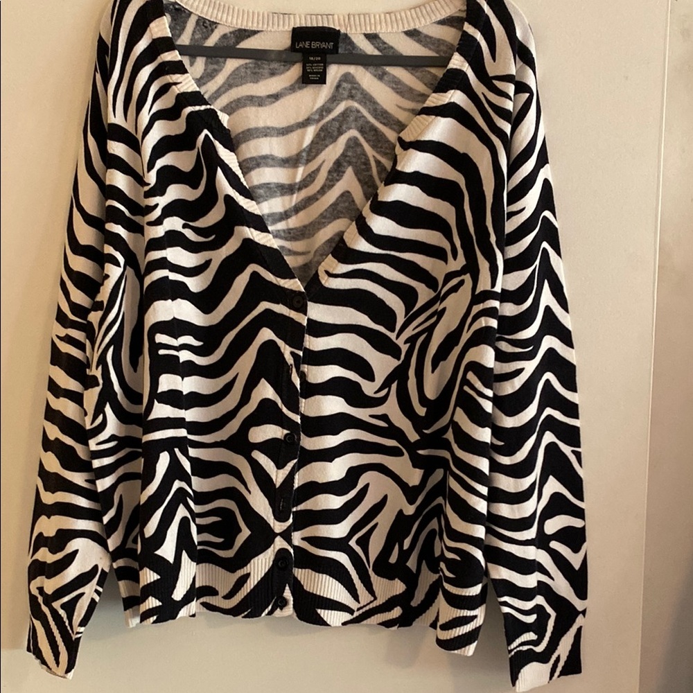 Zebra Print Cardigan Sweater Lane Bryant